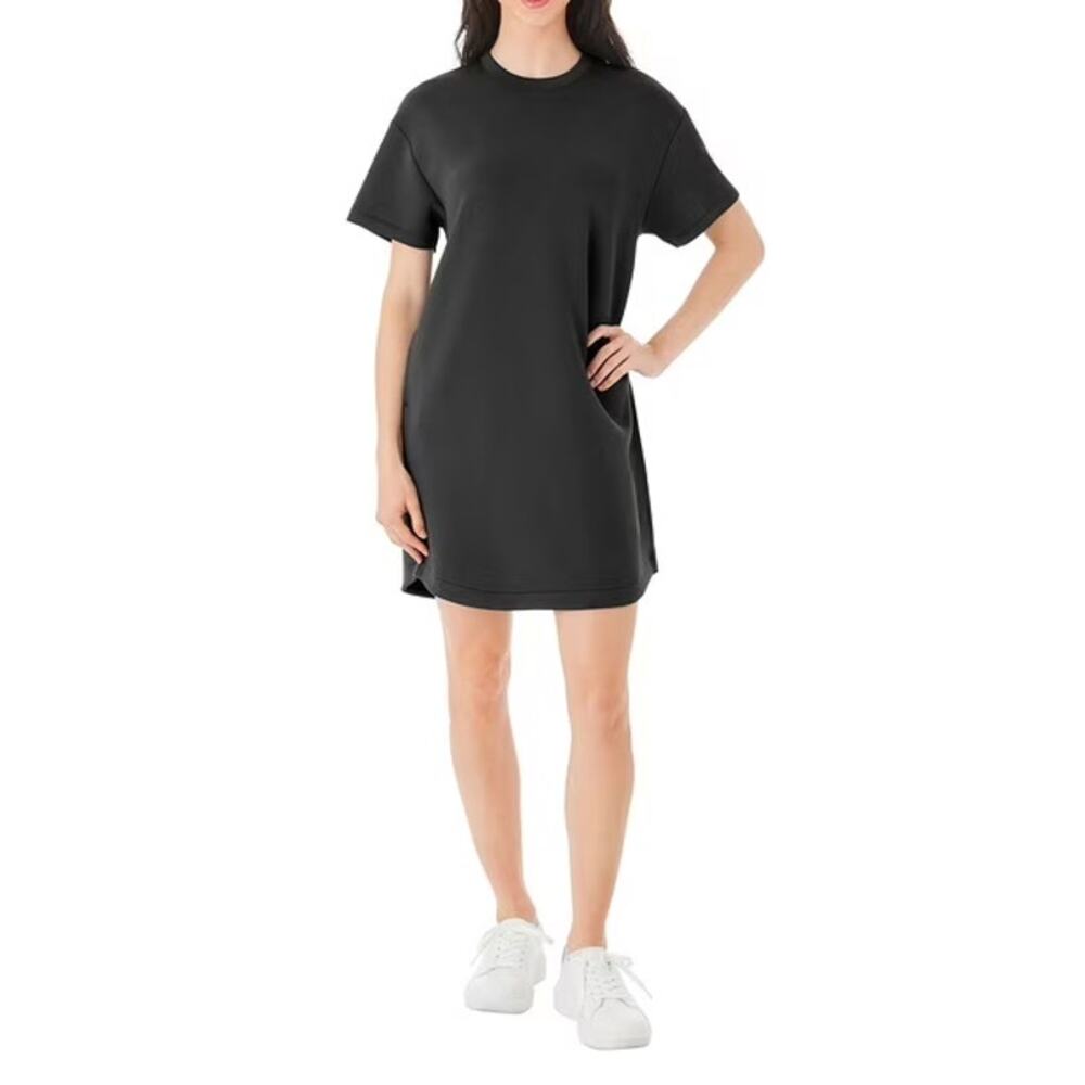 Member's Mark Women's Short Sleeve Sandwash Dress (Black, M)